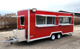 18' Food Concession Trailer Fully Loaded With Every Option - Red