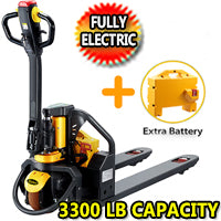 APL - Full Electric Pallet Jack 3300Lbs Capacity 48" x 27" Fork & Extra Battery - CBD15W-Li - Model - A-1037 and extra Battery