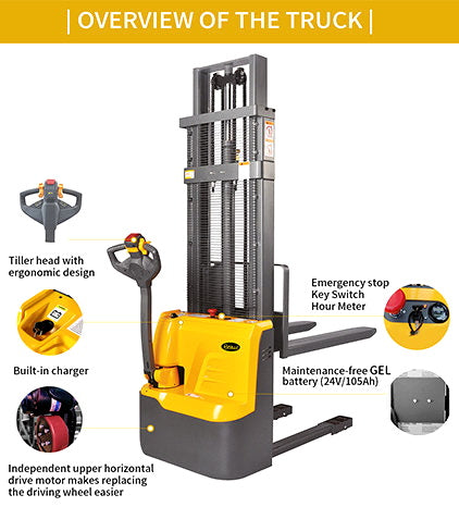 Import Stackers Fully Powered Electric Stacker 2640lbs Capacity With Fixed Legs - 98 ...