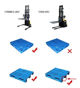 Fully Powered Electric Forklift Walkie Stacker 3300lbs Cap. Fixed Legs.98" Lifting - A-3033