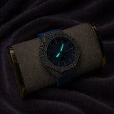 Custom Iced Moissanite 925 Silver Watch Built on Genuine Casio G-SHOCK – Ice Blue
