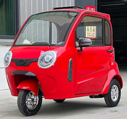 3 Wheel Electric Golf Car Mobility Scooter Car Small LSV Low Speed Vehicle Golf Cart 3 Seater 60v Coco Maverick With Handle Bars - RED