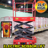 Electric Scissor Lift 16.4 Feet Max Lift 660 LBS Load Capacity Man Lift Jack 110v - Model SJY0305