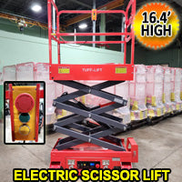 Electric Scissor Lift 16.4 Feet Max Lift 660 LBS Load Capacity Man Lift Jack 110v - Model SJY0305