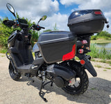 200cc Saddle Bag Tank 4 Stroke EFI Gas Moped Scooter W/ Disc Brakes - SADDLE BAG TANK 200 BLACK