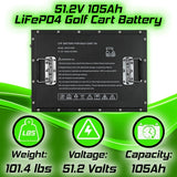 PowerStar 48 Volt 105Ah LiFePO4 Lithium Golf Cart Battery With Charger