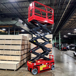 GSI - Electric Scissor Lift 26 Foot Working Height 507 LBS Load Capacity Self Propelled Man Lift Jack 110v - Model JCPT0608