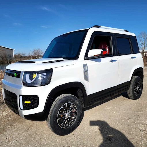 Electric 4 Door Coco Trooper 60v Electric Golf Cart LSV With Rear Trunk Hatch - White Demo Model