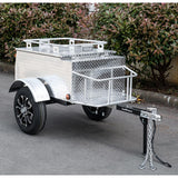 Motorcycle/Car Pull Behind Trailer 59" X 30" X 28" Aluminum Diamond Plate Enclosed Motorcycle / Car Trailer