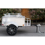 Motorcycle/Car Pull Behind Trailer 59" X 30" X 28" Aluminum Diamond Plate Enclosed Motorcycle / Car Trailer