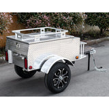 Motorcycle/Car Pull Behind Trailer 59" X 30" X 28" Aluminum Diamond Plate Enclosed Motorcycle / Car Trailer