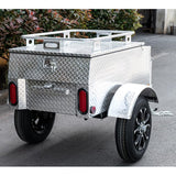 Motorcycle/Car Pull Behind Trailer 59" X 30" X 28" Aluminum Diamond Plate Enclosed Motorcycle / Car Trailer