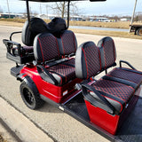 6 Seater Limo Renegade Electric Golf Cart Family Fun 48v 5000 Watt High Power Golf Cart - RED
