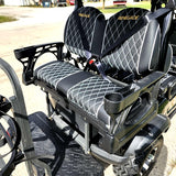 6 Seater Limo Renegade V3 Electric Golf Cart Family Fun 72v 4000 Watt High Power Golf Cart - BLUE