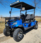 Four Front Renegade V3 Electric Golf Cart Family Fun 72v 4000 Watt High Power Golf Cart - BLUE