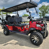 6 Seater Limo Renegade Electric Golf Cart Family Fun 72v 4000 Watt High Power Golf Cart - RED