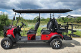 6 Seater Limo Renegade Electric Golf Cart Family Fun 72v 4000 Watt High Power Golf Cart - RED