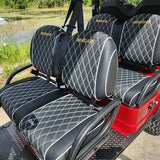 6 Seater Limo Renegade Electric Golf Cart Family Fun 72v 4000 Watt High Power Golf Cart - RED