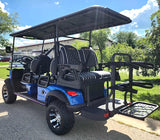 6 Seater Limo Renegade V3 Electric Golf Cart Family Fun 72v 4000 Watt High Power Golf Cart - BLUE