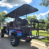 6 Seater Limo Renegade V3 Electric Golf Cart Family Fun 72v 4000 Watt High Power Golf Cart - BLUE