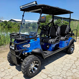 Limo Renegade V3 6 Seater Electric Golf Cart Family Fun 72v 4000 Watt High Power Golf Cart - BLUE