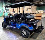 Limo Renegade V3 6 Seater Electric Golf Cart Family Fun 72v 4000 Watt High Power Golf Cart - BLUE
