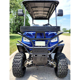 48V Electric Golf Cart 6 Seater Lifted Renegade+ Edition Utility Golf UTV Compare To Coleman Kandi 6p - Blue