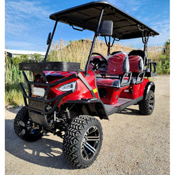 48V Electric Golf Cart 6 Seater Lifted Renegade+ Edition Utility Golf UTV Compare To Coleman Kandi 6p - Red