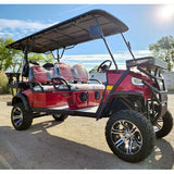 48V Electric Golf Cart 6 Seater Lifted Renegade+ Edition Utility Golf UTV Compare To Coleman Kandi 6p - Red