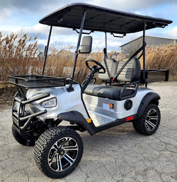 48V Electric Renegade Plus 2.0 48v Two Seater Lifted Electric Golf Cart With Utility Box - Silver