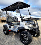 48V Electric Renegade Plus 2.0 48v Two Seater Lifted Electric Golf Cart With Utility Box - Silver