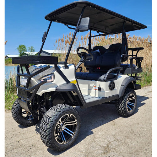 48V Electric Golf Cart 4 Seater Lifted Renegade+ Edition Utility Golf UTV Compare To Coleman Kandi 4p - White Cream