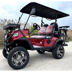 48V Electric Golf Cart 4 Seater Lifted Renegade+ Edition Utility Golf UTV Compare To Coleman Kandi 4p - Red