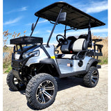 48V Electric Golf Cart 4 Seater Lifted Renegade+ Edition Utility Golf UTV Compare To Coleman Kandi 4p - Silver