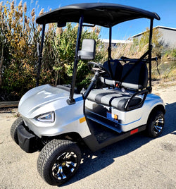 48V Electric Golf Cart 2 Seater Renegade X Edition Golf Cart w/ Golf Bag Holder - SILVER