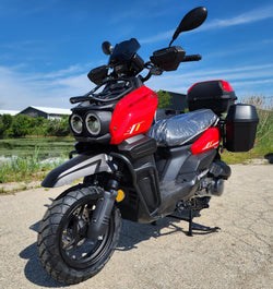 GSI - 200cc Saddle Bag Condor Tank 4 Stroke EFI Gas Moped Scooter W/ Disc Brakes - SADDLE BAG TANK 200