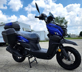 200cc Saddle Bag Tank 4 Stroke EFI Gas Moped Scooter W/ Disc Brakes - SADDLE BAG TANK 200 WHITE