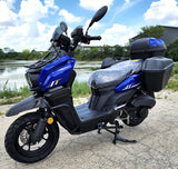 200cc Saddle Bag Tank 4 Stroke EFI Gas Moped Scooter W/ Disc Brakes - SADDLE BAG TANK 200 WHITE