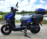 200cc Saddle Bag Tank 4 Stroke EFI Gas Moped Scooter W/ Disc Brakes - SADDLE BAG TANK 200 BLACK