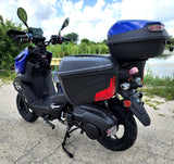 200cc Saddle Bag Tank 4 Stroke EFI Gas Moped Scooter W/ Disc Brakes - SADDLE BAG TANK 200 WHITE