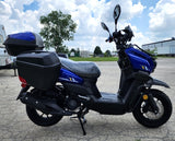 200cc Saddle Bag Tank 4 Stroke EFI Gas Moped Scooter W/ Disc Brakes - SADDLE BAG TANK 200 WHITE