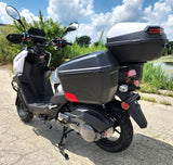200cc Saddle Bag Tank 4 Stroke EFI Gas Moped Scooter W/ Disc Brakes - SADDLE BAG TANK 200 WHITE