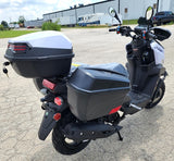 200cc Saddle Bag Tank 4 Stroke EFI Gas Moped Scooter W/ Disc Brakes - SADDLE BAG TANK 200 WHITE