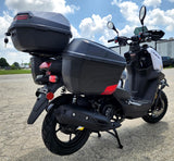 200cc Saddle Bag Tank 4 Stroke EFI Gas Moped Scooter W/ Disc Brakes - SADDLE BAG TANK 200 WHITE