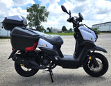 200cc Saddle Bag Tank 4 Stroke EFI Gas Moped Scooter W/ Disc Brakes - SADDLE BAG TANK 200 WHITE