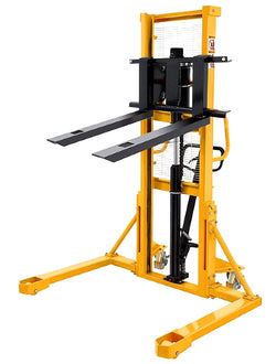 Manual Lift Straddle Stacker 1100lbs Cap. 63" Lift Height - SDJAS500 Adjustable Legs
