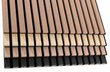 24" x 9' 3D Slat Acoustic Wood Wall Paneling Decorative Soundproof Panels for Walls and Ceilings - Walnut
