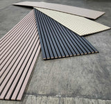 24" x 9' 3D Slat Acoustic Wood Wall Paneling Decorative Soundproof Panels for Walls and Ceilings - Walnut