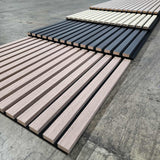 24" x 9' 3D Slat Acoustic Wood Wall Paneling Decorative Soundproof Panels for Walls and Ceilings - Walnut