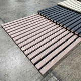 24" x 9' 3D Slat Acoustic Wood Wall Paneling Decorative Soundproof Panels for Walls and Ceilings - Black Walnut